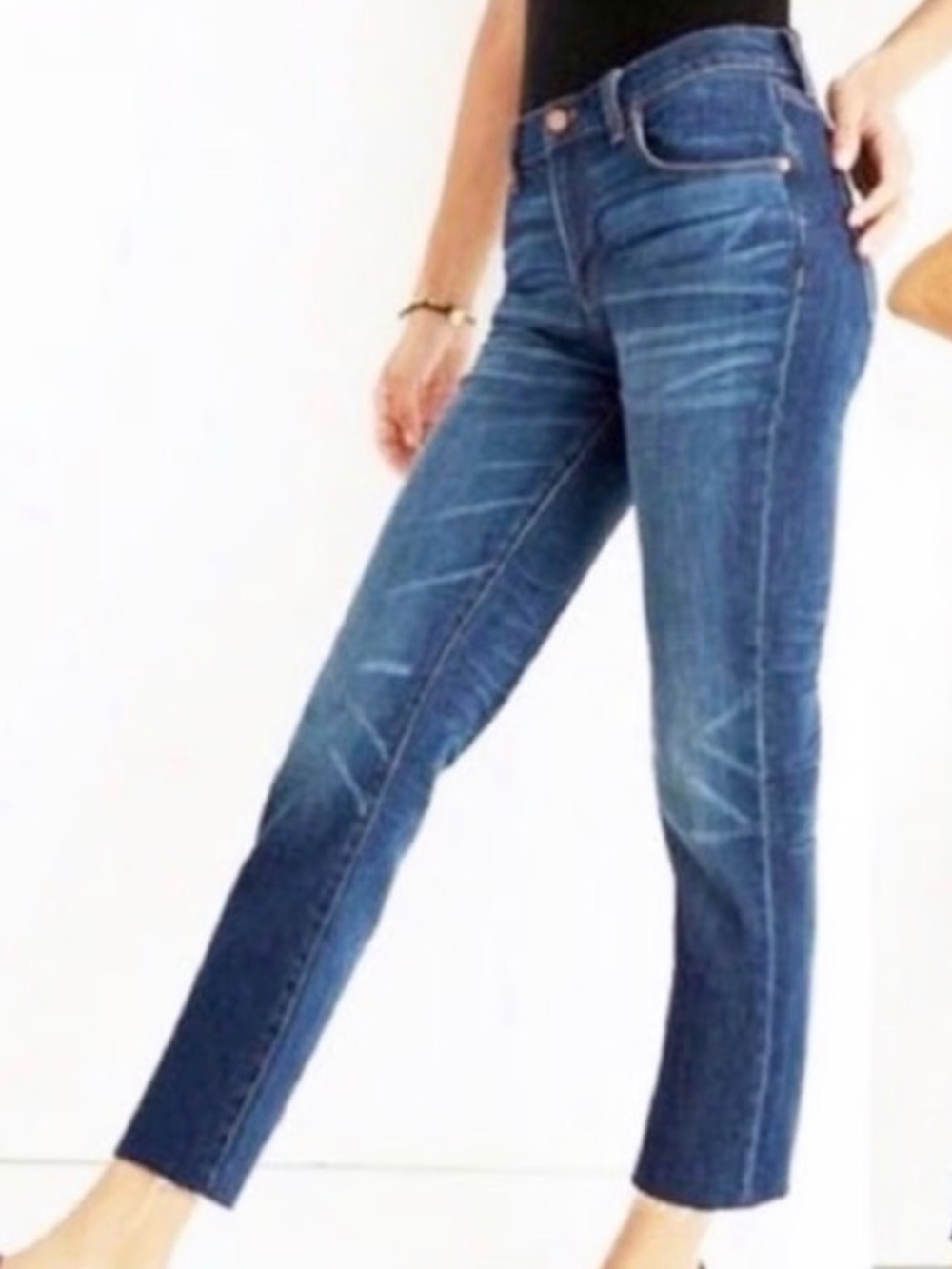 Madewell Women's Boyfriend Jeans in Dark Blue Wash